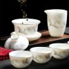 Chinesisches Gaiwan-Teeservice mit Kranich-Motiv für Gongfu Cha Crane Chinese Gaiwan Tea Set for Gongfu Cha - Authentic Ceramic Tea Ceremony - 2