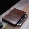 Kung-Fu-Teetablett aus Ebenholz mit Schubladen-Wasserspeicher & Abfluss Ebony Wood Drawer Kung Fu Tea Tray with Water Storage & Drainage - 6