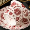 Classic Athenian Rose Teacup Set - Porcelain with Gold Accents - 1