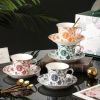 Classic Athenian Rose Teacup Set - Porcelain with Gold Accents - 5