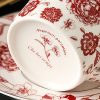 Classic Athenian Rose Teacup Set - Porcelain with Gold Accents - 4