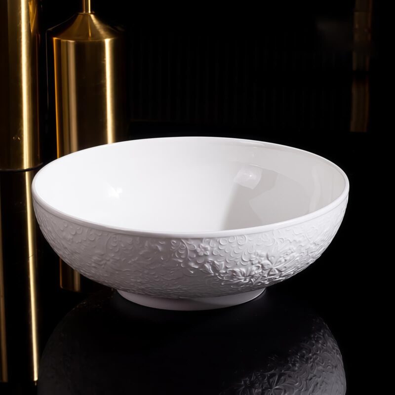Geschirrset aus feinstem Bone China mit weißem Reliefdekor INGRI White Embossed Bone China Dinnerware Set | Handcrafted Luxury - 20