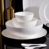 Geschirrset aus feinstem Bone China mit weißem Reliefdekor INGRI White Embossed Bone China Dinnerware Set | Handcrafted Luxury - 5