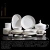 Geschirrset aus feinstem Bone China mit weißem Reliefdekor INGRI White Embossed Bone China Dinnerware Set | Handcrafted Luxury - 16