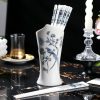 INGRI Blue & White Porcelain Bone China Chopsticks Set with Holder - 3