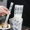 INGRI Blue & White Porcelain Bone China Chopsticks Set with Holder - 5