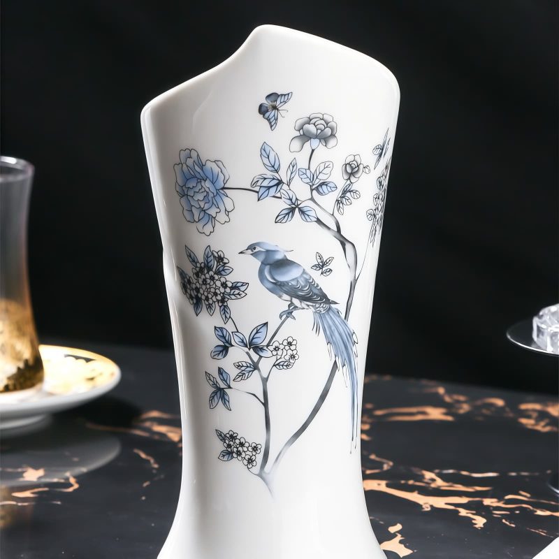 INGRI Blue & White Porcelain Bone China Chopsticks Set with Holder - 2