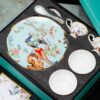 Blue Phoenix Bone China Dinnerware Set - Hand-Painted Gold Rims - 2