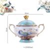 Blue Phoenix Bone China Dinnerware Set - Hand-Painted Gold Rims - 21