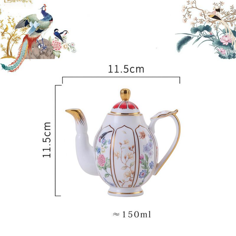 Blue Phoenix Bone China Dinnerware Set - Hand-Painted Gold Rims - 24
