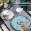 Blue Phoenix Bone China Dinnerware Set - Hand-Painted Gold Rims - 9