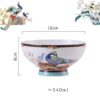 Blue Phoenix Bone China Dinnerware Set - Hand-Painted Gold Rims - 15