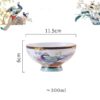 Blue Phoenix Bone China Dinnerware Set - Hand-Painted Gold Rims - 13