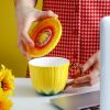 Handbemalte Sonnenblumen-Keramiktasse mit Blatthenkel und Deckel Hand-Painted Sunflower Ceramic Mug with Leaf Handle & Lid - 2