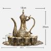 Prunkvolles türkisches Tee-Set aus Zinklegierung mit Tablett Embossed Zinc Alloy Turkish Tea Set with Tray | Palace Collection - 5