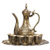 Prunkvolles türkisches Tee-Set aus Zinklegierung mit Tablett Embossed Zinc Alloy Turkish Tea Set with Tray | Palace Collection - 6