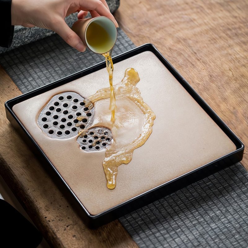 Japanisches Gongfu-Teeservice „Gelber Lotus“ aus Keramik mit Tablett Yellow Lotus Ceramic Japanese Gongfu Tea Set with Tray | Elegant Tea Ceremony - 2