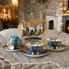 Englisches Teeservice „Blue Bird“ aus Bone China mit Stövchen Blue Bird English Tea Set: Bone China with Warmer - 3