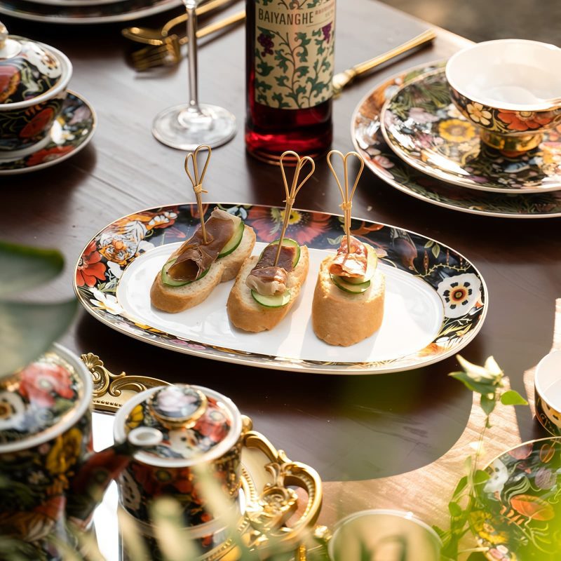 Handbemaltes Fine Bone China Geschirr-Set „Jungle Party“ mit Goldakzenten INGRI Jungle Party Bone China Dinnerware Set | Hand-Painted - 6