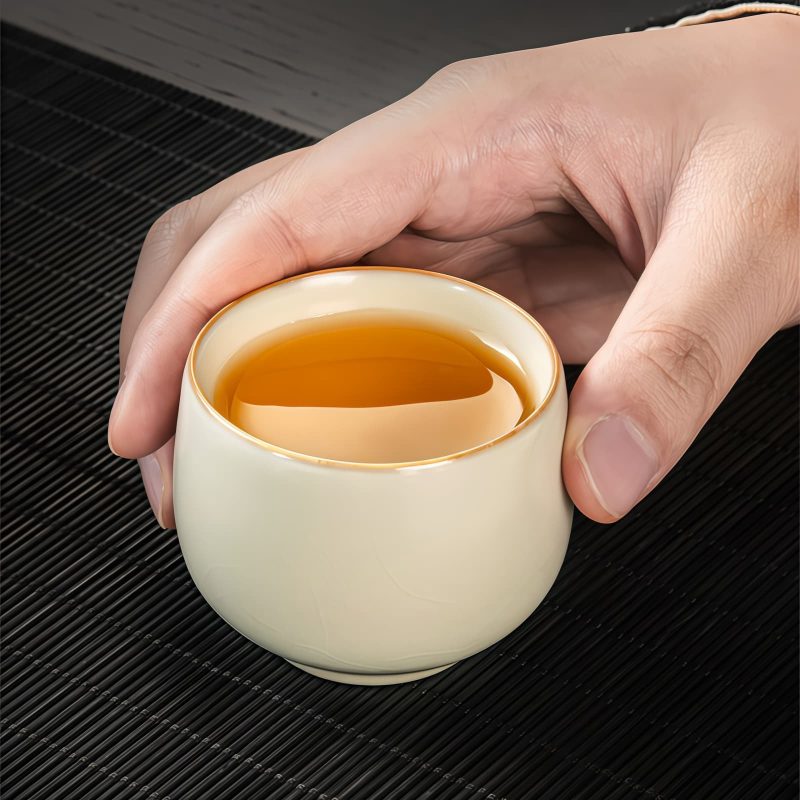 Chinesisches Gongfu-Tee-Set aus Ru-Keramik mit Teekanne Ru Kiln Chinese Gongfu Ceramic Tea Set with Teapot | Elegant - 4