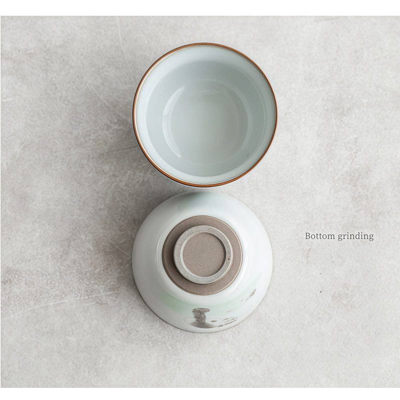 Keramik-Gaiwan-Teeset mit süßem Katzenmotiv und Reisetasche Cute Cat Pattern Ceramic Gaiwan Tea Set with Travel Bag - Perfect Gift - 2
