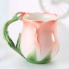 Tasse aus feinem Bone China mit Rosenknospen-Henkel und Blütenlöffel Rose Bone China Mug with Flower Handle & Spoon - Elegant Gift - 3