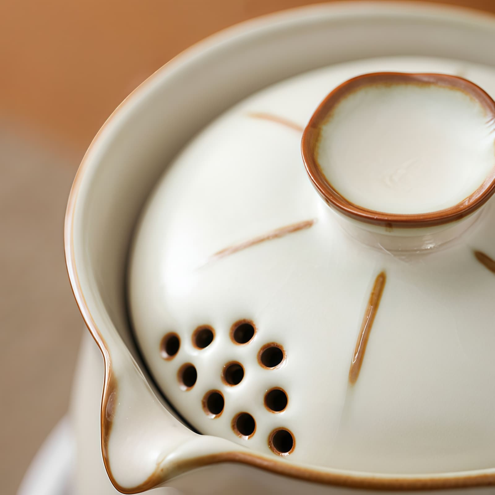 Floral Ru Kiln Ceramic Gaiwan Travel Tea Set | Elegant Chinese Tea Service