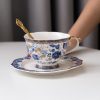 Vintage Tee-Set aus Porzellan mit blau-weißem Blumendekor Vintage Blue White Floral Porcelain Tea Cup & Saucer Set - 6