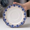 Vintage Tee-Set aus Porzellan mit blau-weißem Blumendekor Vintage Blue White Floral Porcelain Tea Cup & Saucer Set - 4