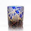 Handgefertigtes Edo-Kiriko Whiskyglas „Amber Black Lightning“ mit Holzbox Edo Kiriko Amber Black Lightning Whisky Glass with Wooden Box - 11
