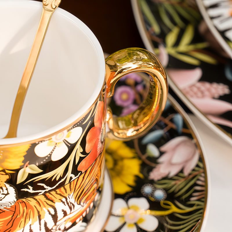 Handgefertigtes & handbemaltes Bone-China-Teeservice „Jungle Party“ INGRI Jungle Party Bone China Tea Set - Luxury Rainforest Collection - 12