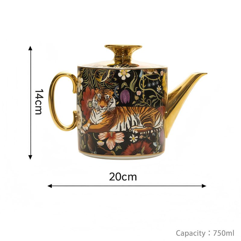 Handgefertigtes & handbemaltes Bone-China-Teeservice „Jungle Party“ INGRI Jungle Party Bone China Tea Set - Luxury Rainforest Collection - 21