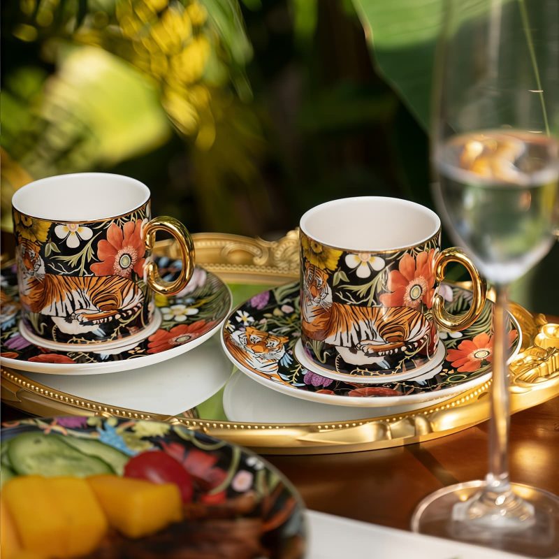 Handgefertigtes & handbemaltes Bone-China-Teeservice „Jungle Party“ INGRI Jungle Party Bone China Tea Set - Luxury Rainforest Collection - 6