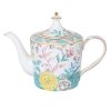 Milan Garden Teeservice aus Bone China – Englisches Teekannen-Set mit blau-rosa Chrysanthemen Milan Garden Bone China Teapot Set - English Style Chrysanthemum - 6