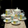 Milan Garden Teeservice aus Bone China – Englisches Teekannen-Set mit blau-rosa Chrysanthemen Milan Garden Bone China Teapot Set - English Style Chrysanthemum - 9