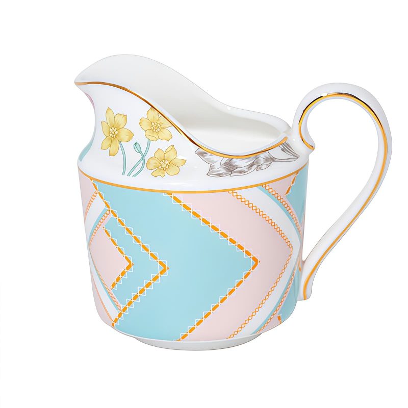 Milan Garden Teeservice aus Bone China – Englisches Teekannen-Set mit blau-rosa Chrysanthemen Milan Garden Bone China Teapot Set - English Style Chrysanthemum - 7