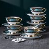 Bohemian Bone China Tea Cup & Saucer Set - Gold-Plated Handle - 3