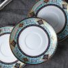 Bohemian Bone China Tea Cup & Saucer Set - Gold-Plated Handle - 4