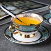 Bohemian Bone China Tea Cup & Saucer Set - Gold-Plated Handle - 1