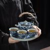 Traditionelles japanisches Keramik-Teeset in Blau-Weiß mit Tablett Blue & White Japanese Traditional Ceramic Tea Set with Tray - 6