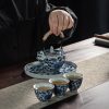 Traditionelles japanisches Keramik-Teeset in Blau-Weiß mit Tablett Blue & White Japanese Traditional Ceramic Tea Set with Tray - 2