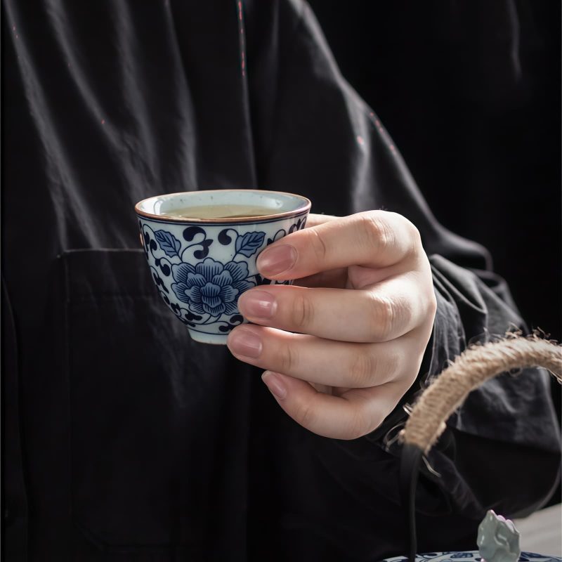 Traditionelles japanisches Keramik-Teeset in Blau-Weiß mit Tablett Blue & White Japanese Traditional Ceramic Tea Set with Tray - 4