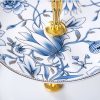 Etagere aus Bone China mit blau-weißem Yucca-Blütenmuster Blue White Yucca Floral Bone China Tiered Server | Elegant Dessert Display - 3