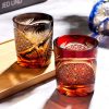 Edo Kiriko Crane Feather Whisky Glass with Wooden Box - 4