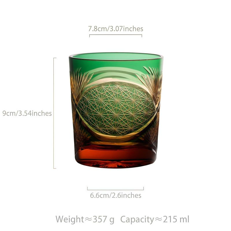 Edo Kiriko Crane Feather Whisky Glass with Wooden Box - 11