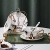 Teetasse und Unterteller Set aus Bone China im maritimen Design Ocean-Dreams Bone China Tea Cup & Saucer Set - Ocean-Inspired Design - 5
