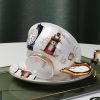 Teetasse und Unterteller Set aus Bone China im maritimen Design Ocean-Dreams Bone China Tea Cup & Saucer Set - Ocean-Inspired Design - 2