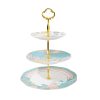 Etagere „Milan Garden“ – Floraler Cupcake-Ständer aus Bone China in Blau & Rosa Milan Garden Floral Bone China Cupcake Stand - Blue & Pink - 4