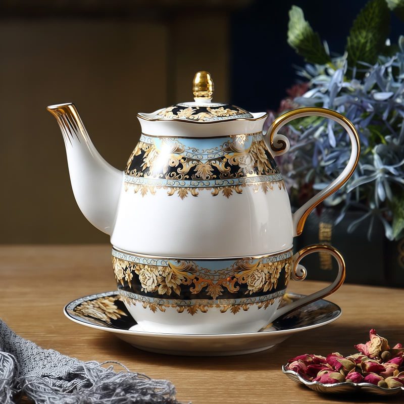 Tea-for-One-Set aus Bone China mit gelbem Vintage-Blumenmuster Yellow Floral Vintage Bone China Tea for One Set - 9