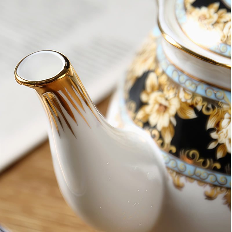 Tea-for-One-Set aus Bone China mit gelbem Vintage-Blumenmuster Yellow Floral Vintage Bone China Tea for One Set - 8